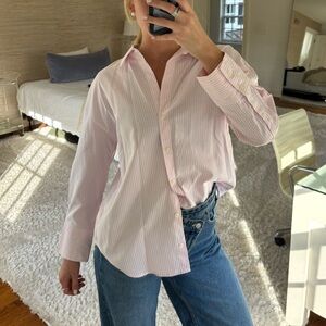Pink Striped Button-Up Shirt